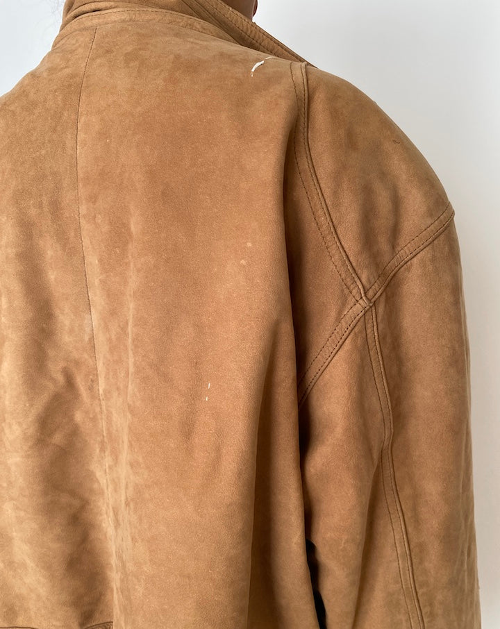 VINTAGE BROWN OVERSIZED LEATHER JACKET 2766