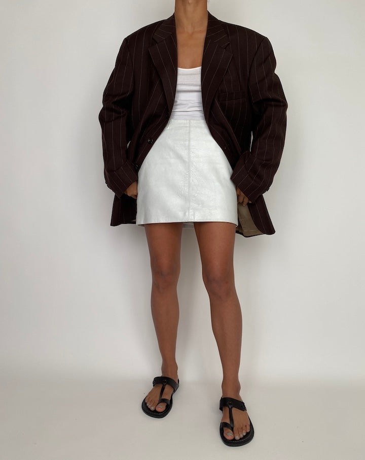 VINTAGE PINSTRIPED BROWN WOOL BLAZER 2767