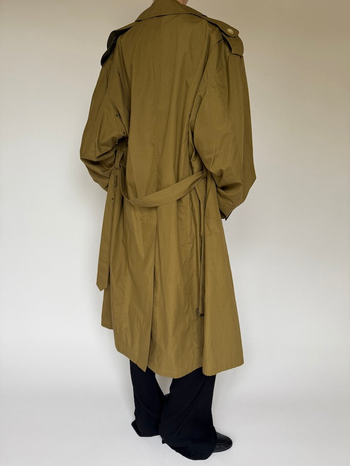 Vintage Military-Style Belted Trench 6232