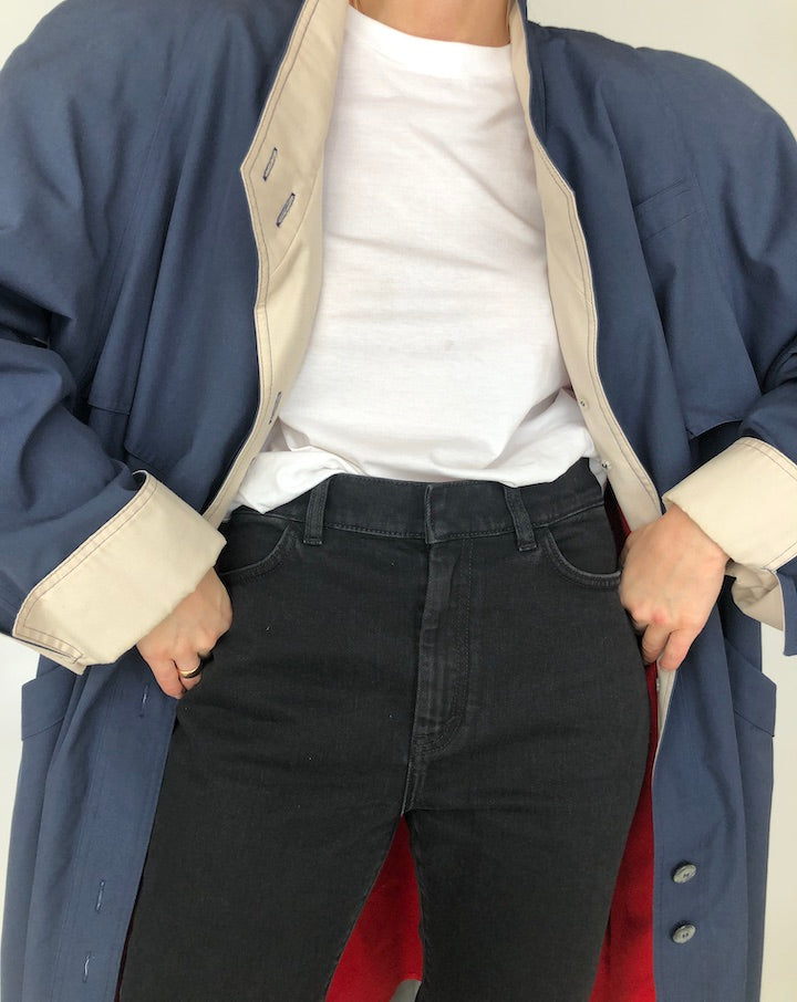 VINTAGE DEEP BLUE OVERSIZED COAT 287