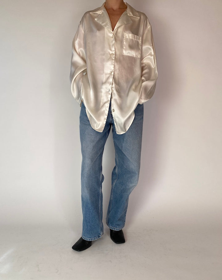 VINTAGE CREAM OVERSIZED SHIRT 4234