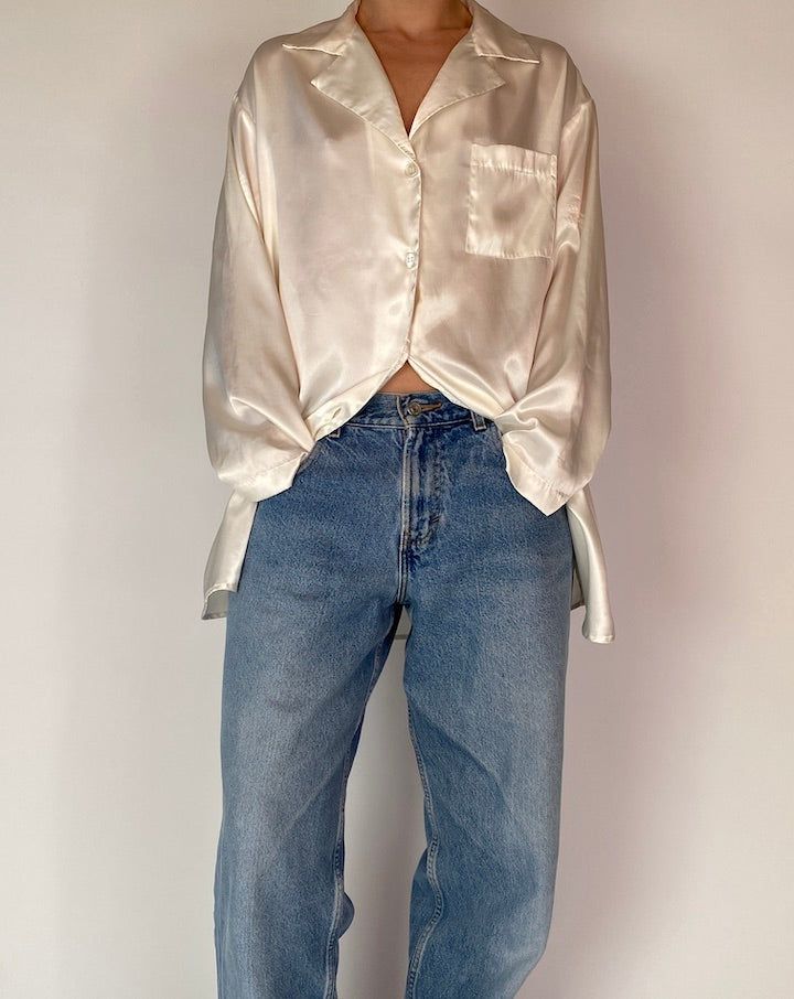 VINTAGE CREAM OVERSIZED SHIRT 4234