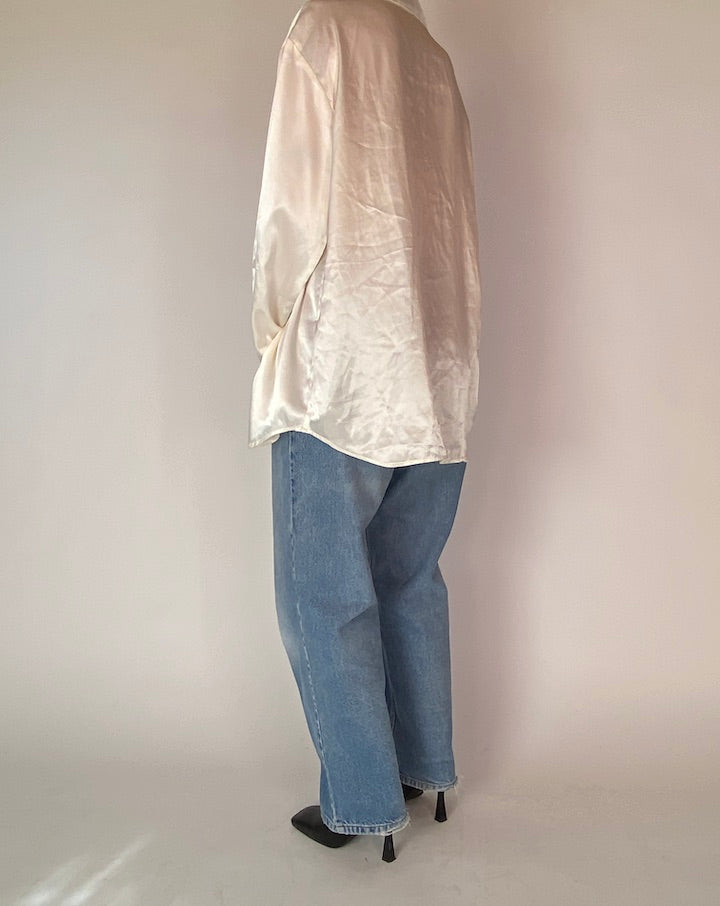 VINTAGE CREAM OVERSIZED SHIRT 4234