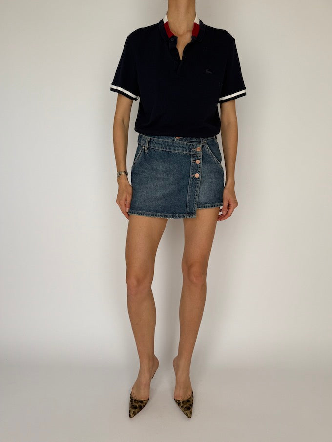 Vintage Lacoste short-sleeve polo shirt navy blue 5925