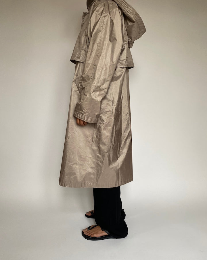 VINTAGE OVERSIZED BEIGE LONG COAT 2143