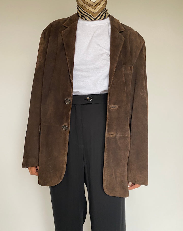 VINTAGE BROWN SUEDE LEATHER JACKET 2145