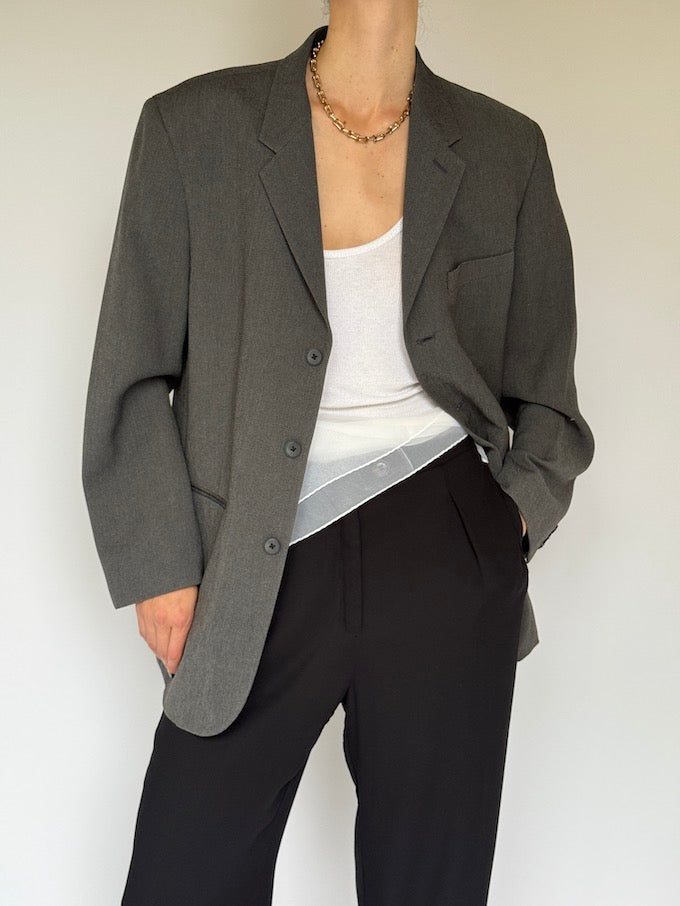Vintage single-breasted blazer grey 6194