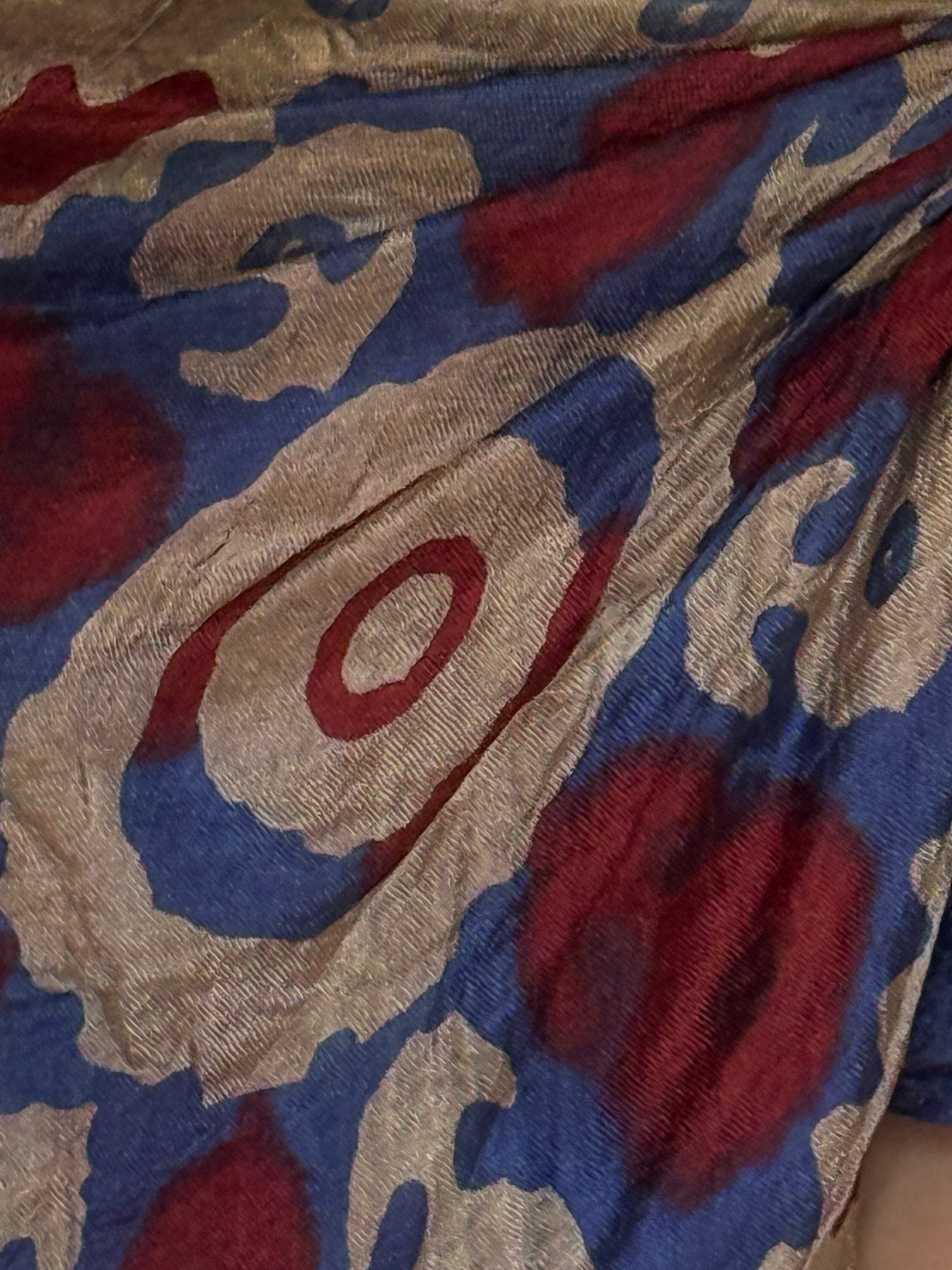 Vintage abstract print wrap sarong close-up print detail
