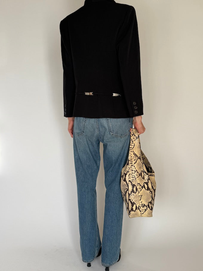 Vintage Fitted Black Blazer Jacket 6580