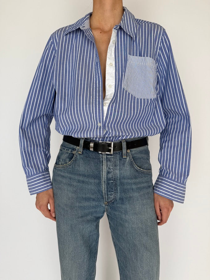 Vintage Striped Shirt Blue 6033