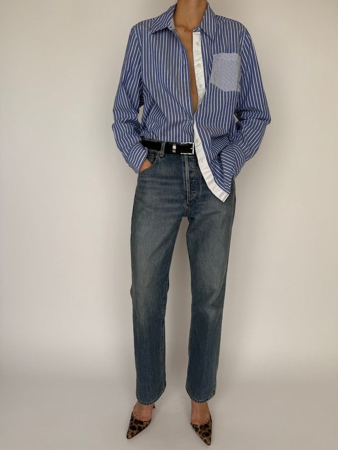 Vintage Striped Shirt Blue 6033