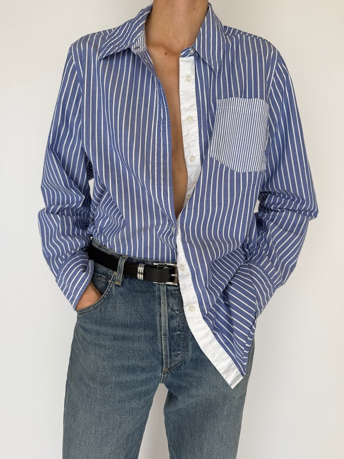 Vintage Striped Shirt Blue 6033