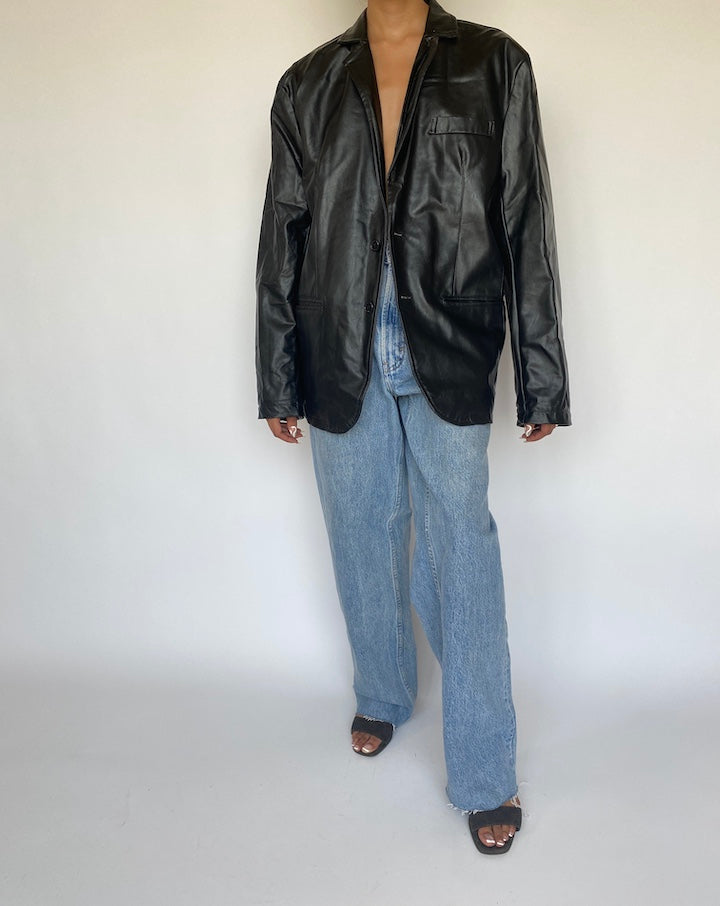 VINTAGE BLACK LEATHER JACKET 893