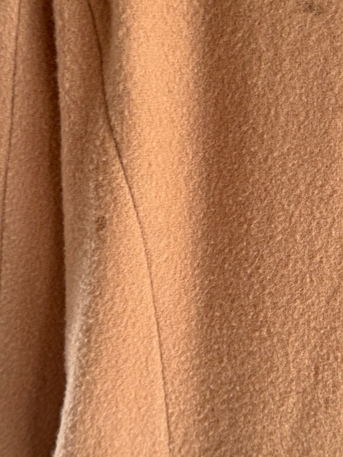 Vintage Camel Wool Coat With Fur Collar