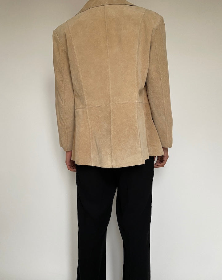 VINTAGE BEIGE SUEDE LEATHER JACKET 2153