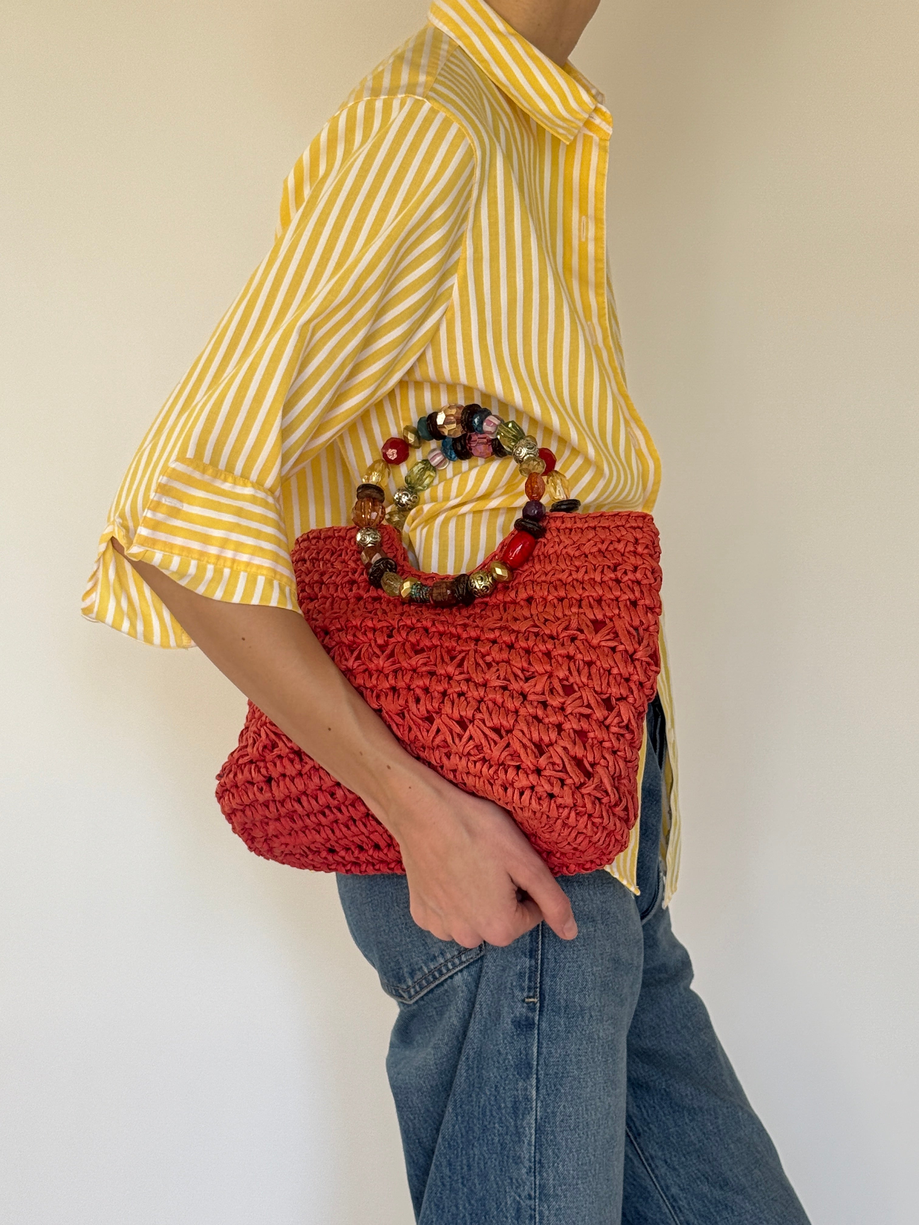 Vintage yellow striped shirt side view