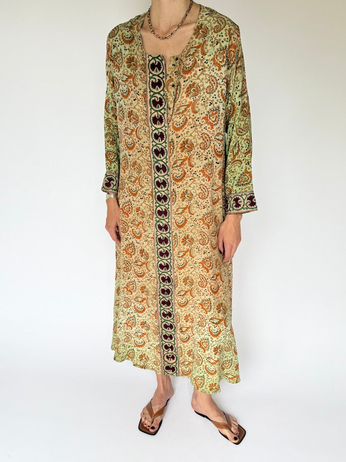 Vintage Paisley Kaftan Dress