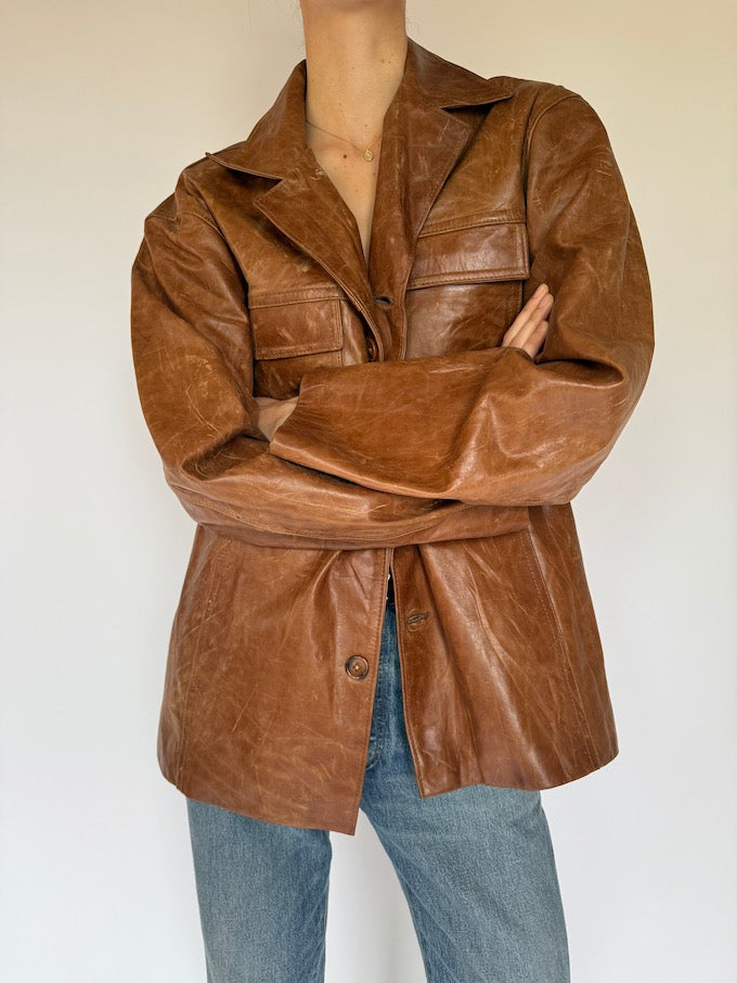 Vintage leather jacket brown