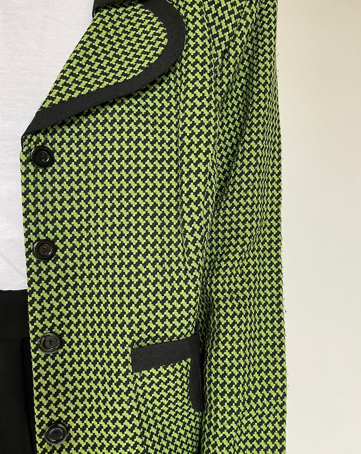 VINTAGE GREEN AND BLACK BLAZER 2168