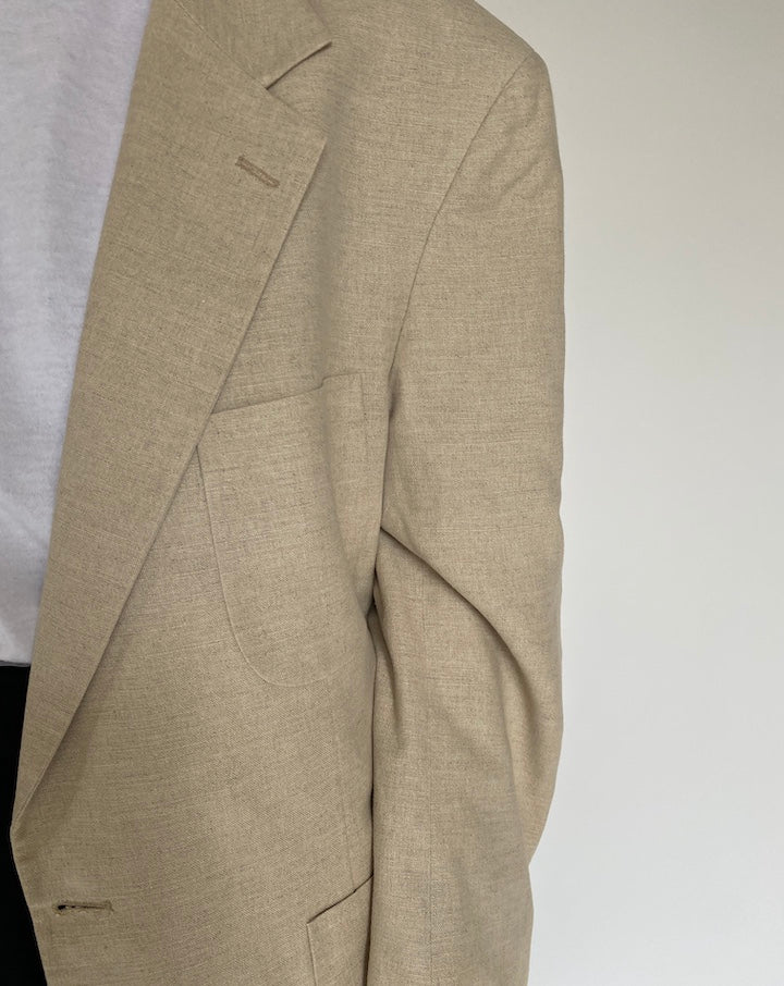 VINTAGE OVERSIZED SINGLE BREASTED BEIGE BLAZER 2171