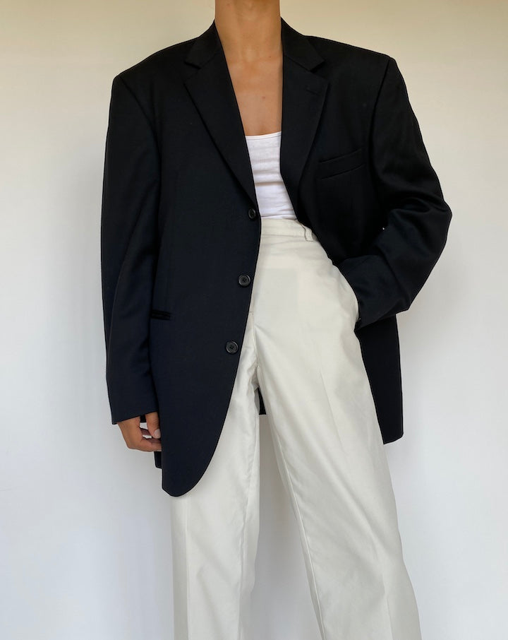 VINTAGE BLACK SINGLE BREASTED BLAZER 3281