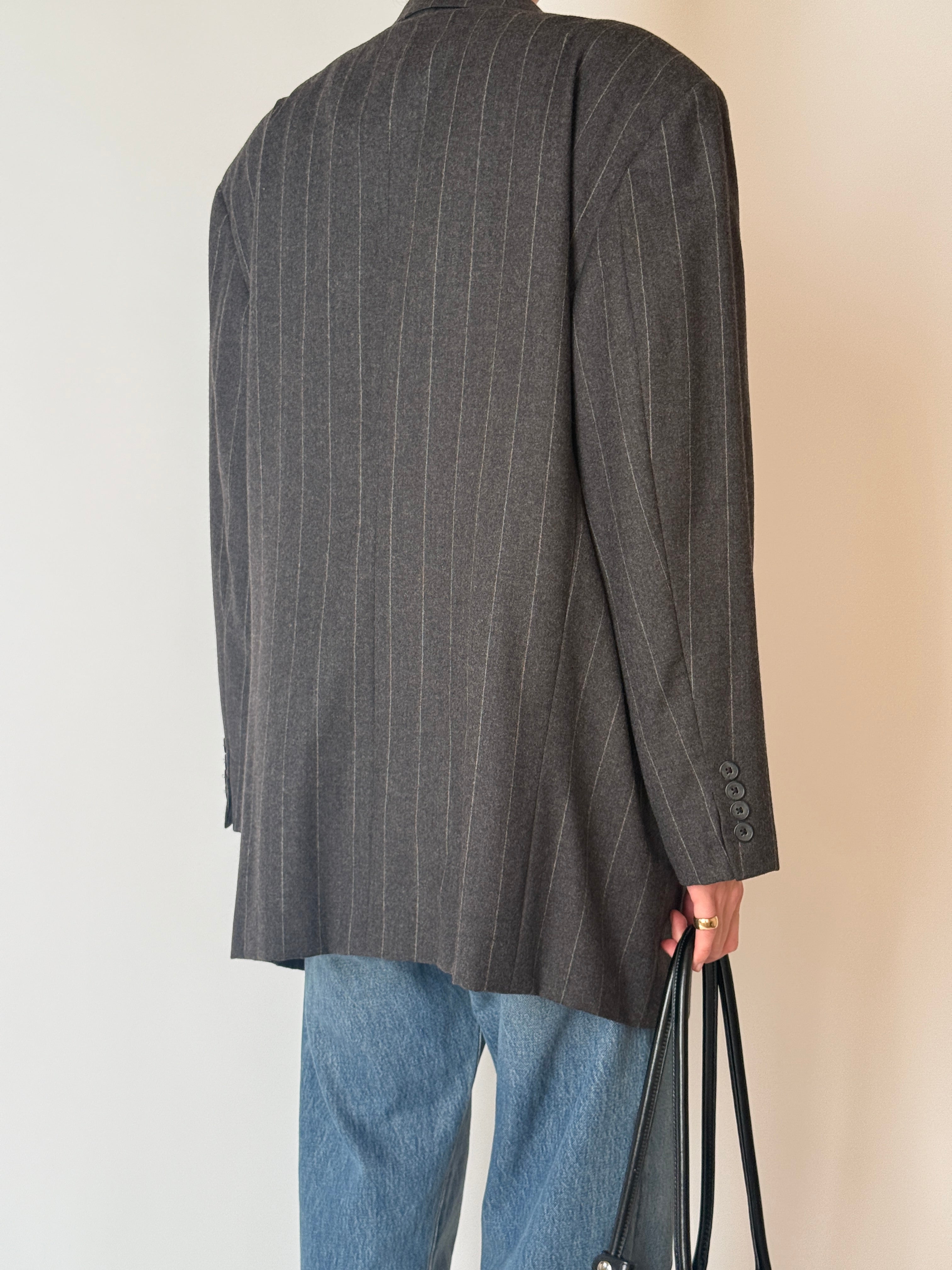 Vintage Calvin Klein pinstripe blazer back view