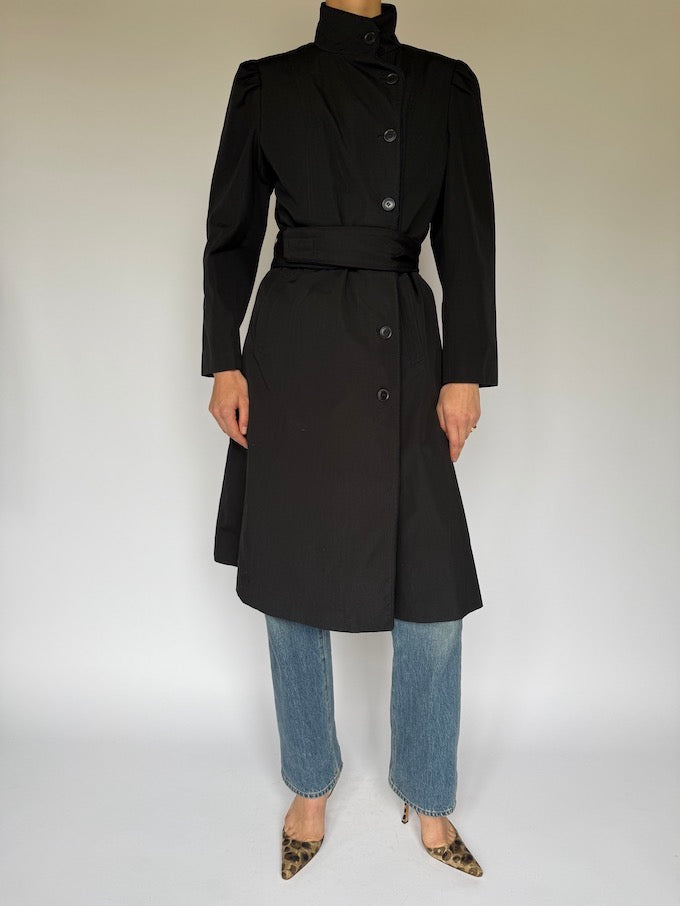 Vintage Trench Coat Black 5984