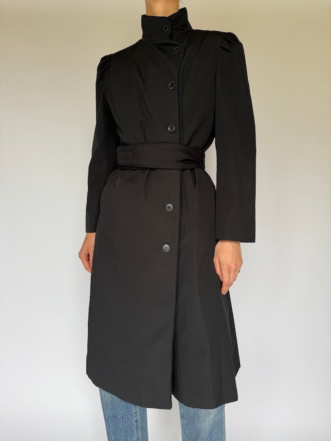 Vintage Trench Coat Black 5984