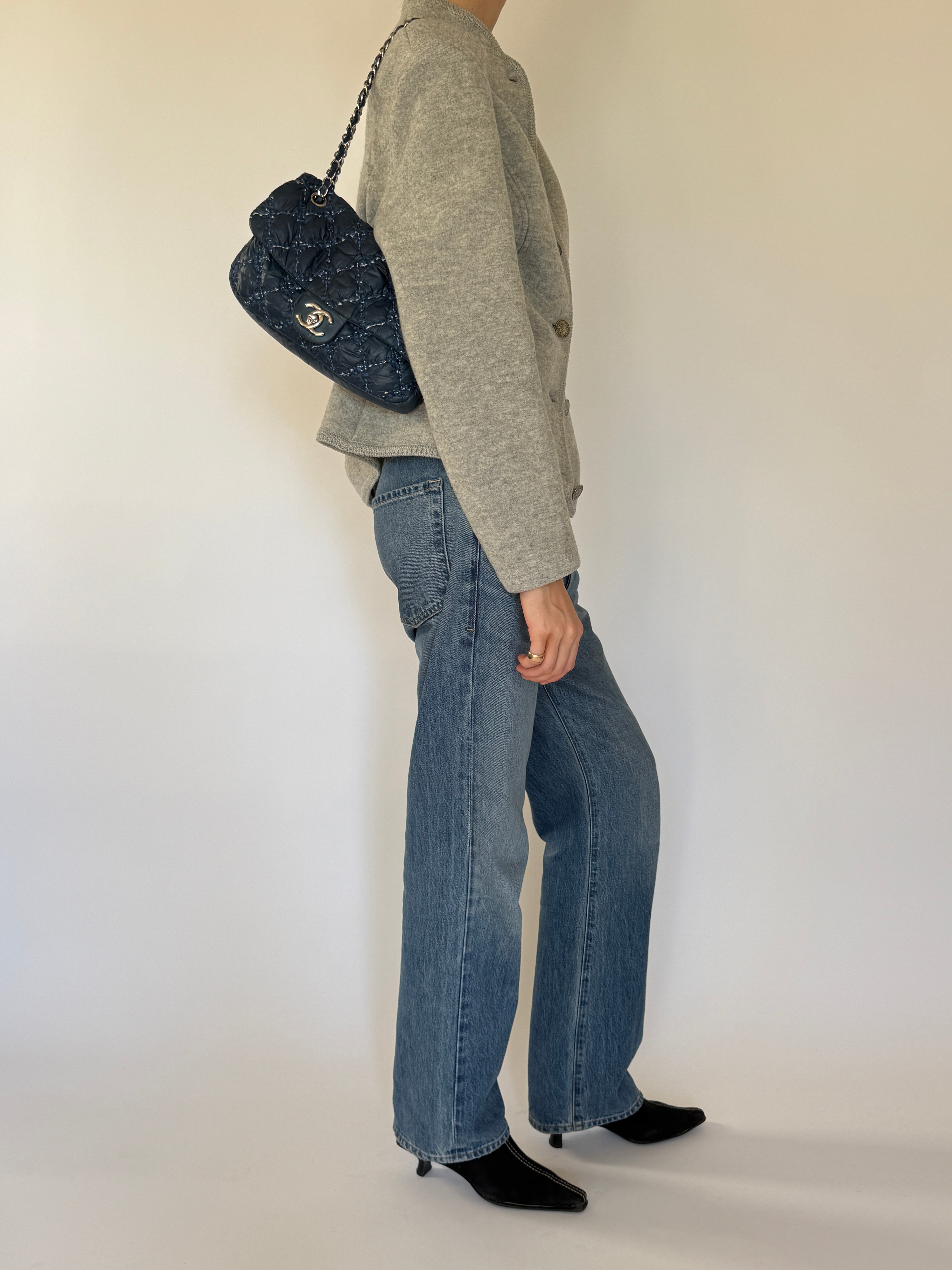 Vintage wool jacket gray side view