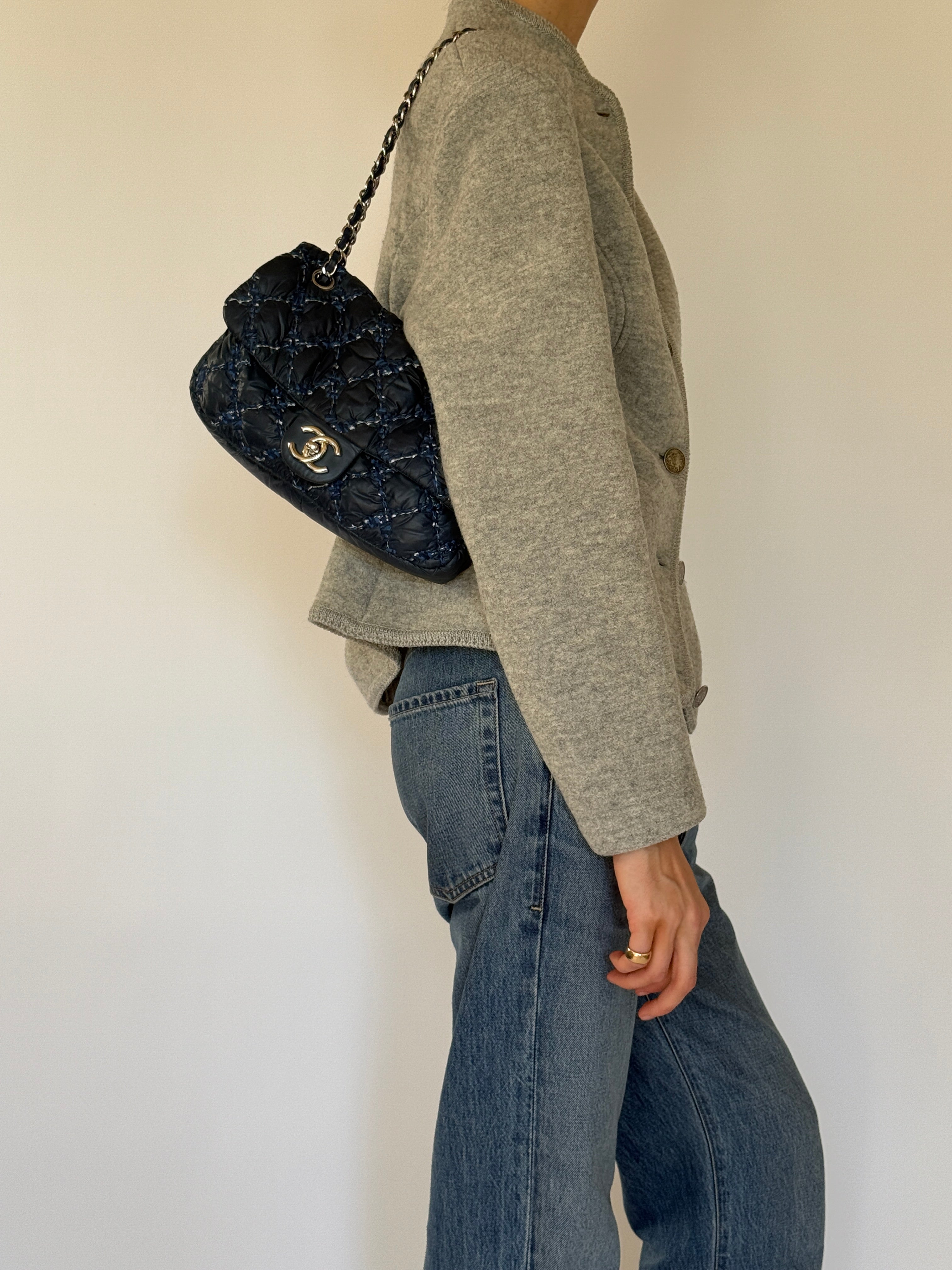Vintage wool jacket gray side view