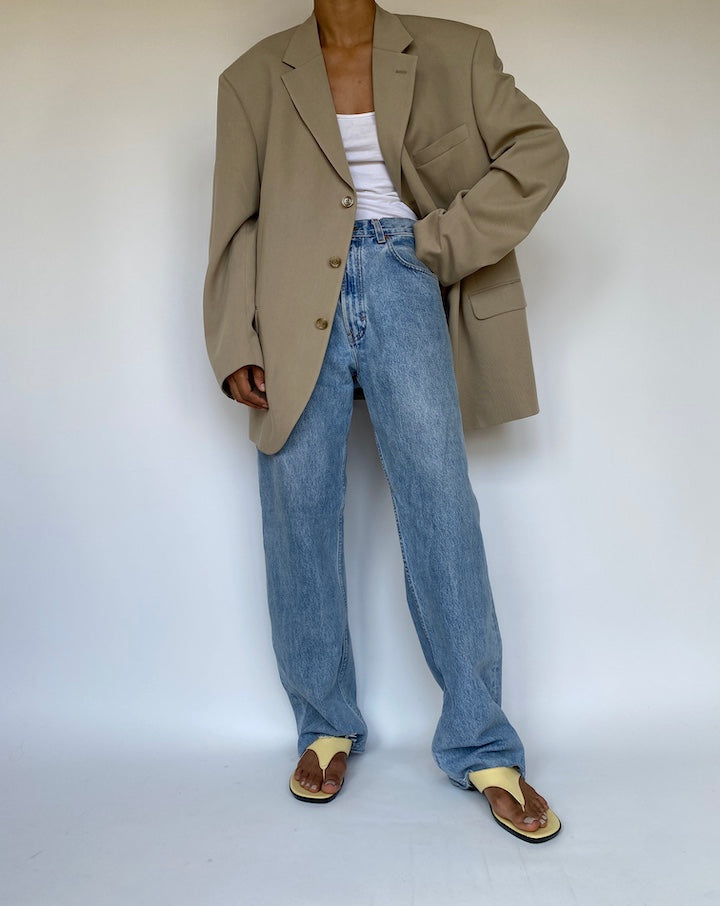 VINTAGE SINGLE BREASTED BEIGE BLAZER 3287