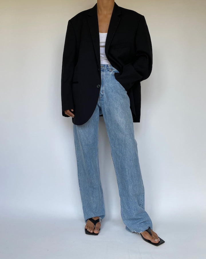 VINTAGE BLACK SINGLE BREASTED BLAZER 3288