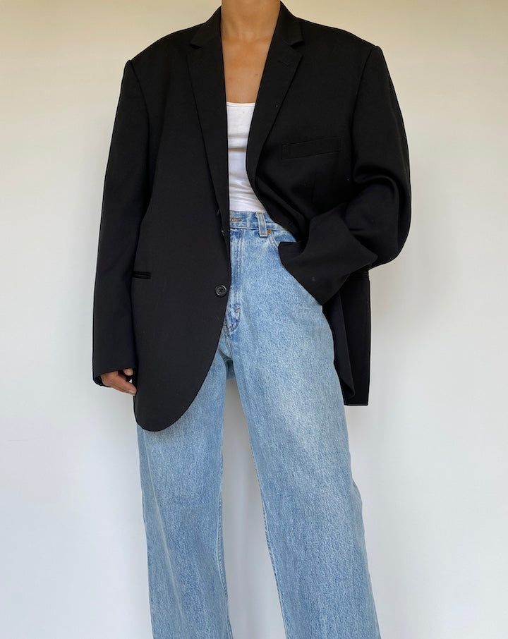 VINTAGE BLACK SINGLE BREASTED BLAZER 3288