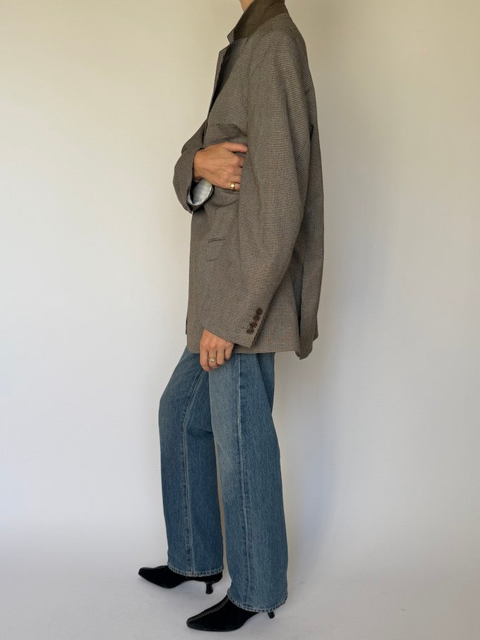 Vintage Wool Houndstooth Blazer 6592