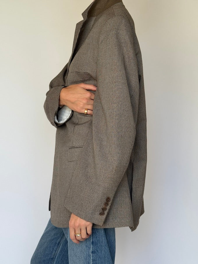 Vintage Wool Houndstooth Blazer 6592