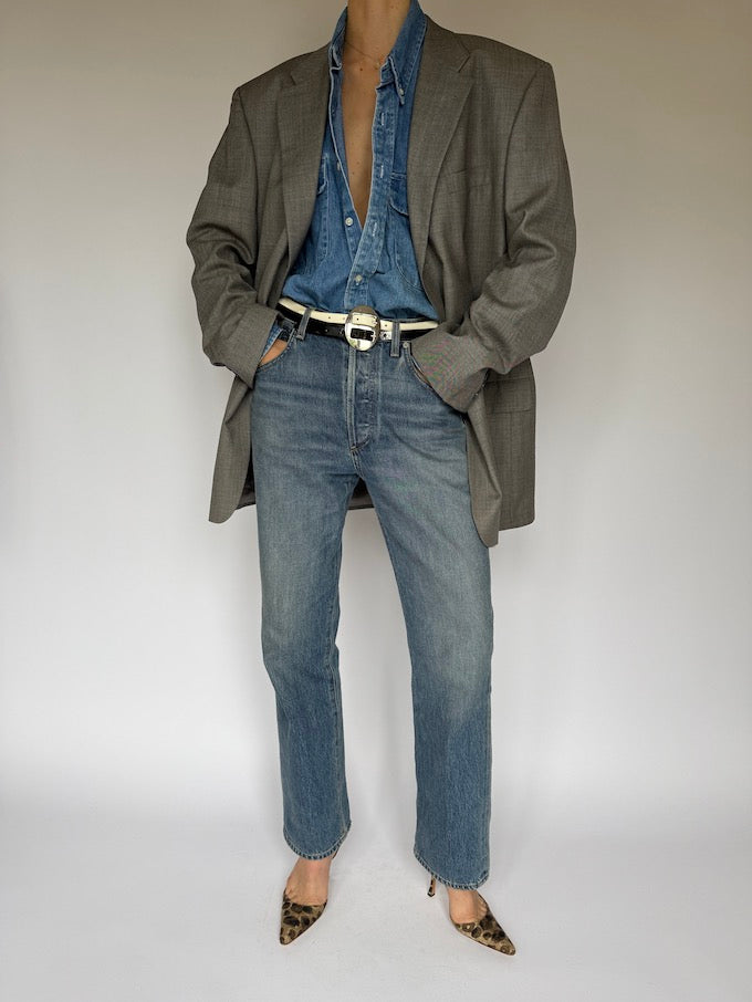 Vintage Oversized Blazer Grey 5958