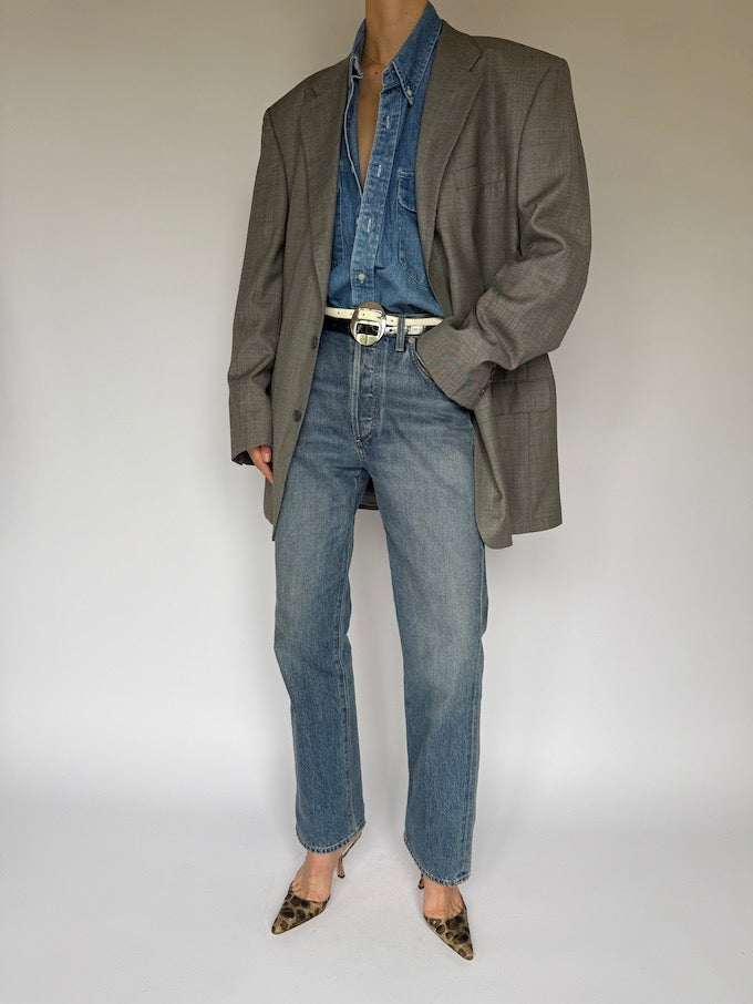 Vintage Oversized Blazer Grey 5958