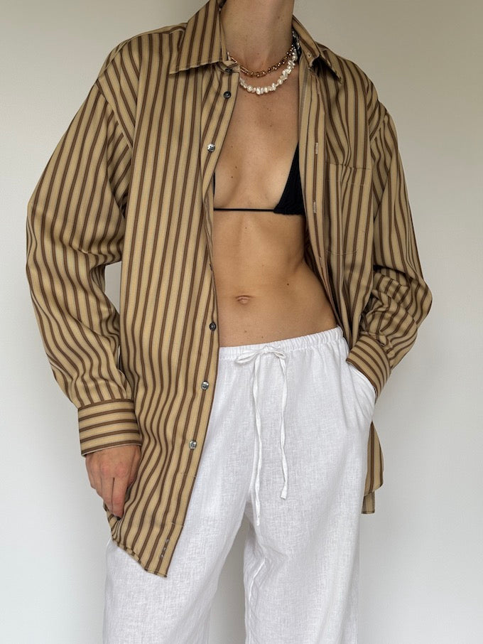 VINTAGE OVERSIZED STRIPED SHIRT beige 6210