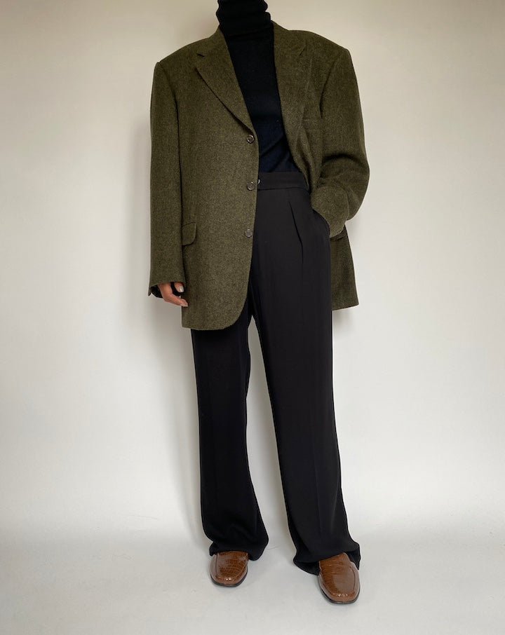 VINTAGE MOSS GREEN CAMEL HAIR BLAZER 2189