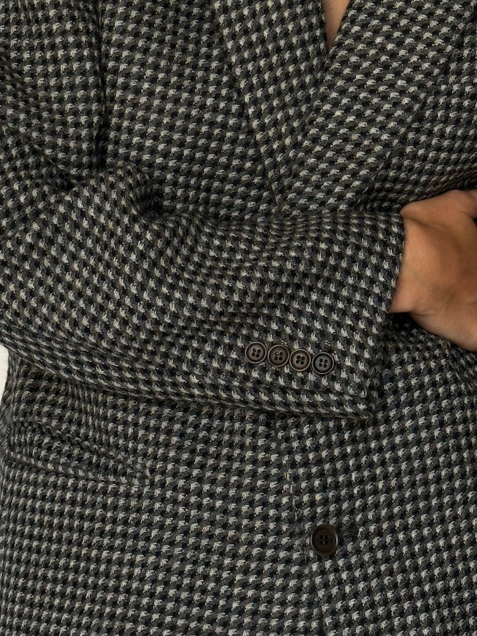 Vintage Houndstooth Wool Blazer 6594