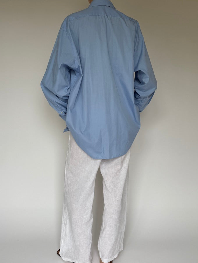 Vintage button-up shirt blue 6219