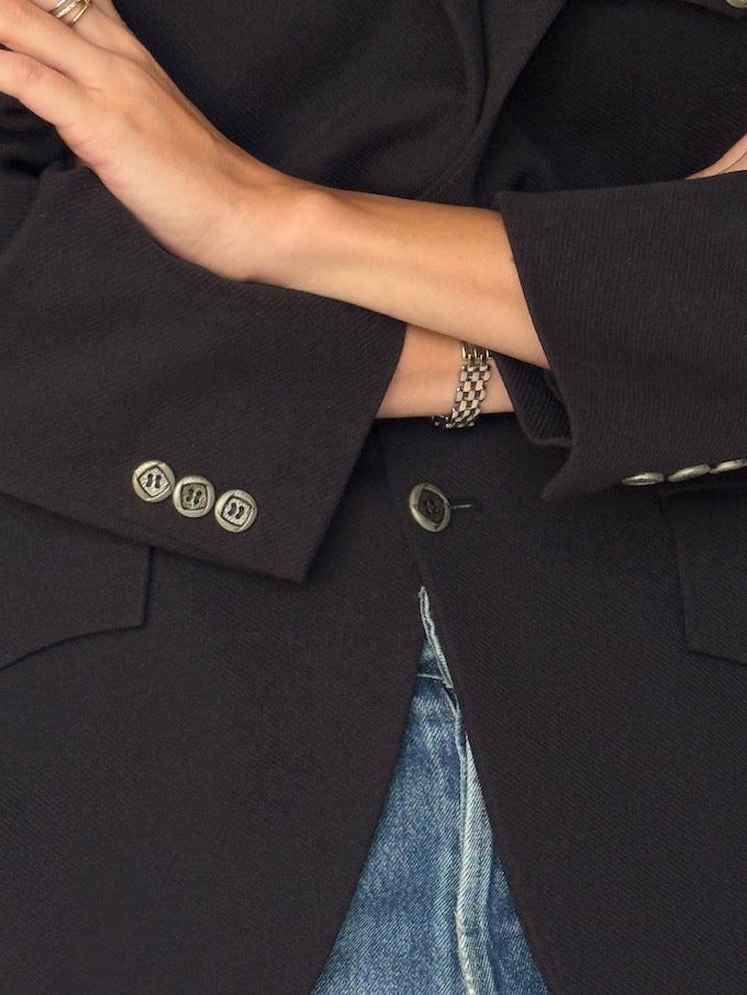 Vintage Structured Blazer Black 6595