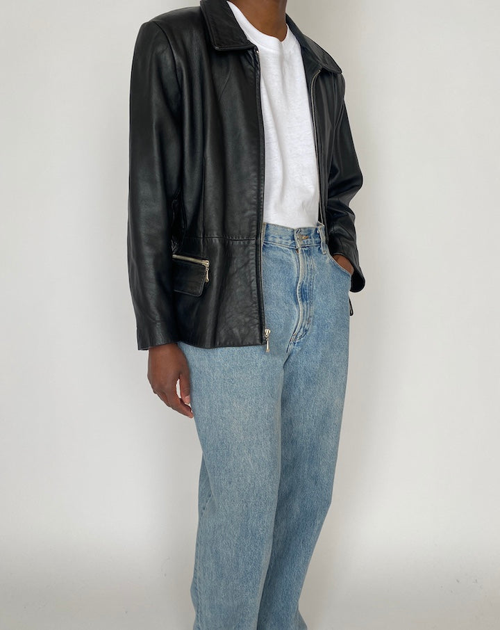 VINTAGE BLACK LEATHER JACKET 4626