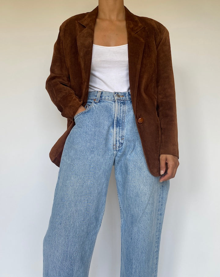 VINTAGE BROWN SUEDE LEATHER JACKET 3300