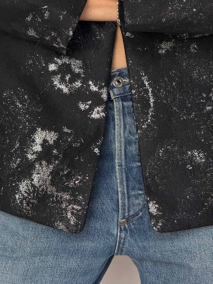 Vintage Floral Jacket Metallic & Black