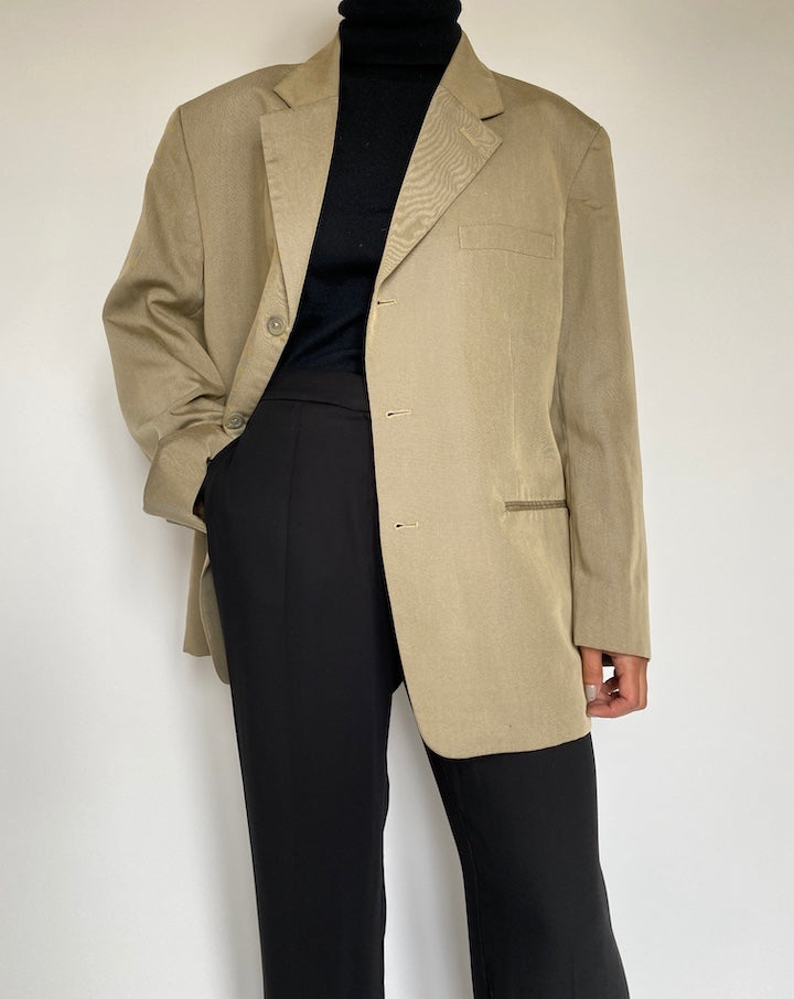 VINTAGE OVERSIZED BEIGE BLAZER 2198