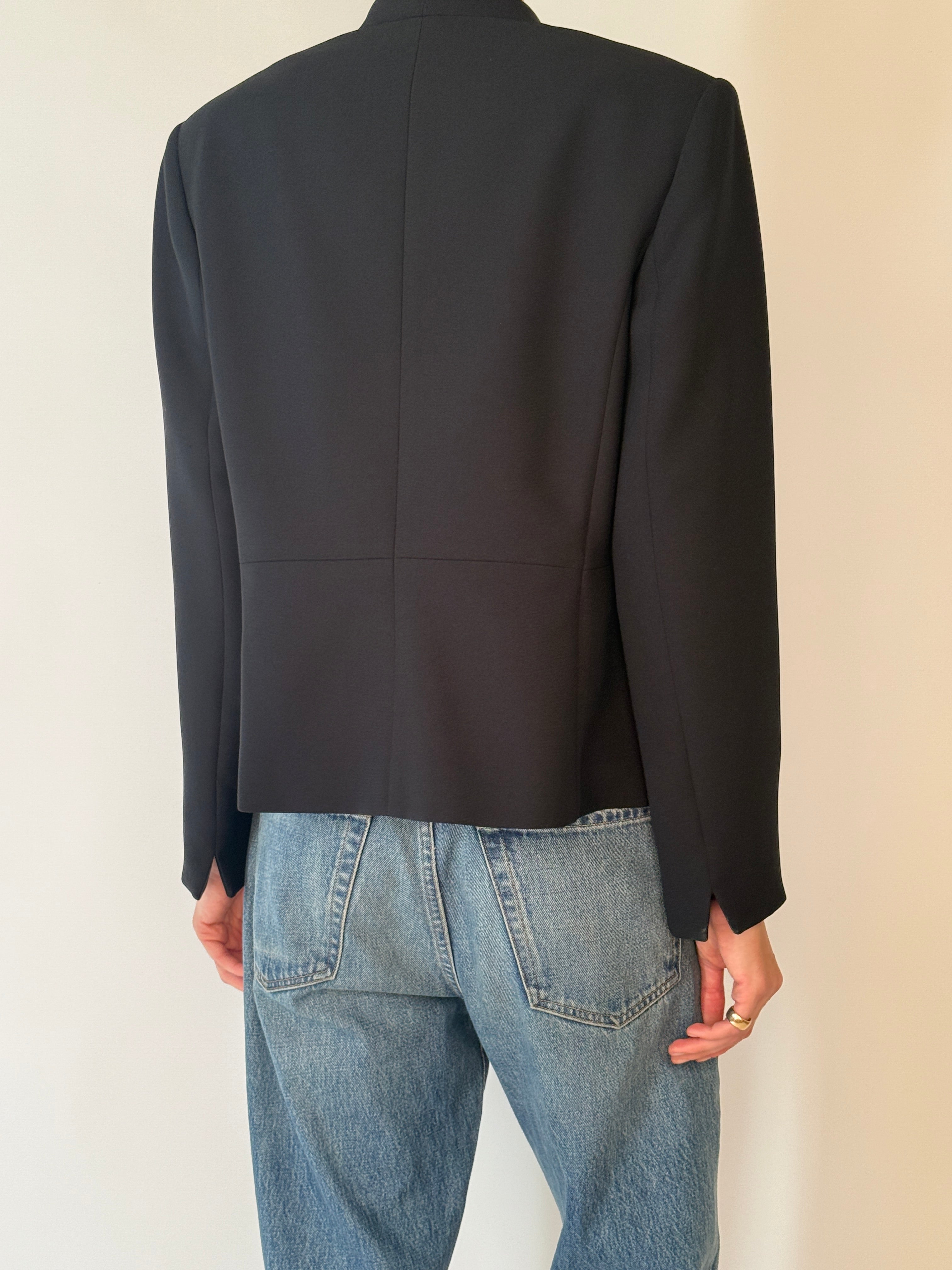 Vintage black embellished blazer back view