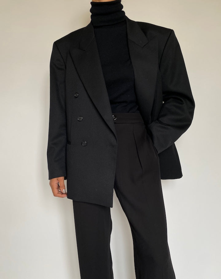 VINTAGE BLACK WOOL BLAZER 2199