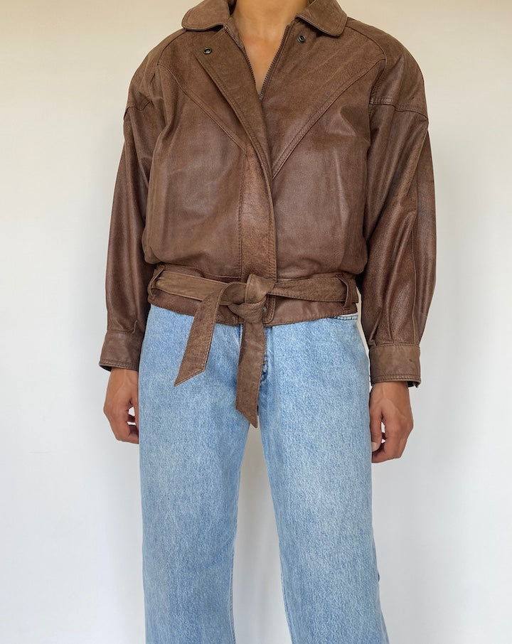 VINTAGE BROWN LEATHER JACKET 3305