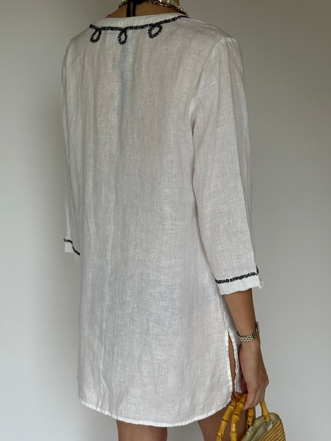 Vintage linen swim cover-up